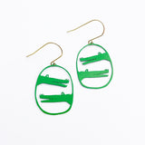 Mini Croc earrings in Green