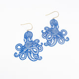 Octopus earrings in Blue