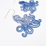 Octopus earrings in Blue