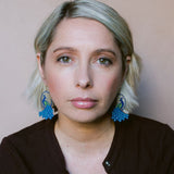 Peacock earrings in Blues