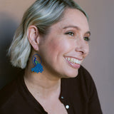 Peacock earrings in Blues