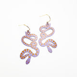 Snake earrings in Lilac/Rust
