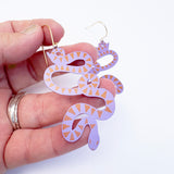 Snake earrings in Lilac/Rust