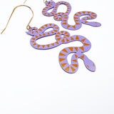 Snake earrings in Lilac/Rust