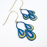 Midi Spring Shape earrings #1 in Navy/Pink/Yellow