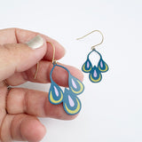 Midi Spring Shape earrings #1 in Navy/Pink/Yellow