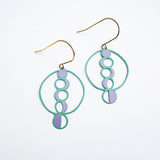 Midi Spring Shape earrings #2 in Mint/Pink