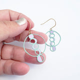 Midi Spring Shape earrings #2 in Mint/Pink