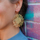Sunflowers earrings in Gold