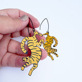Tiger earrings in Orange/Black