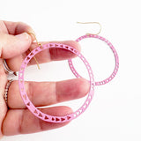 Triangle Hoop earrings in Pink