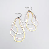 Tri Shape dangle earrings in Mixed Metals