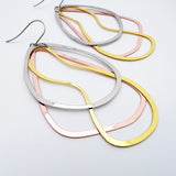 Tri Shape dangle earrings in Mixed Metals