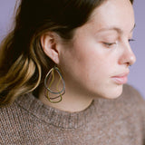 Tri Shape dangle earrings in Mixed Metals