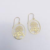 Mini Waratah flower earrings in Gold