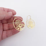 Mini Waratah flower earrings in Gold