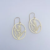 Mini Wattle flower earrings in Gold