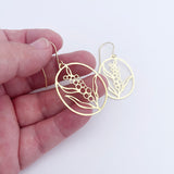 Mini Wattle flower earrings in Gold
