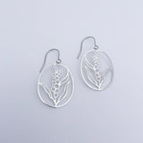 Mini Wattle flower earrings in Silver