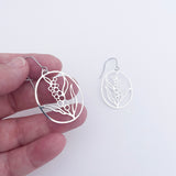 Mini Wattle flower earrings in Silver