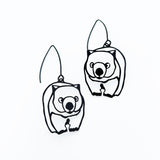 Mini Wombat earrings in Black