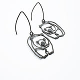 Mini Wombat earrings in Black