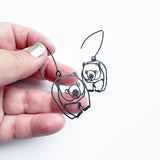 Mini Wombat earrings in Black
