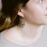 Mini Wombat earrings in Black