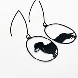 Mini Dachshund earrings in Black