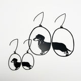 Mini Dachshund earrings in Black