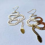 Snake earrings in Gold
