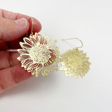 Mini Sunflower earrings in Gold