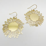 Sunflowers earrings in Gold