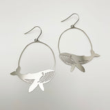 Whale earrings in Silver
