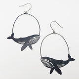 Whale earrings in Black