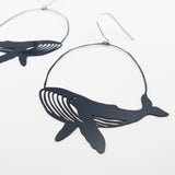 Whale earrings in Black