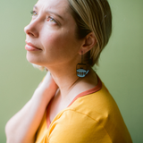 Midi Scandi Tea Pot earrings in Vintage Blue