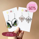 $59 Set: Cairns Birdwing Butterfly & Luna Moth Silver earring set