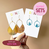 $59 Set: Callisia Gold & Swallow Blue earring set