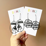$59 Set: Faaark The Magpie Lark & I'm Tiiired Black earring set