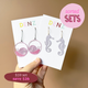 $59 Set: Snails Lilac Raspberry & Seahorse Lilac earring set