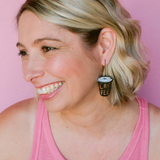 Midi Coffee Cup earrings in Black/White