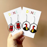 $65 Set: Sturt Desert Pea and Bush Turkey earring set