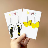 $65 Set: Yellow Tail Black Cockatoo & Lemon Migrant Butterfly earring set