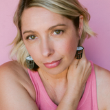 Midi Coffee Cup earrings in Black/White