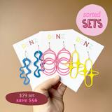 $79 Set: Squiggle, Hula Hoop & Dancing Stars earring set