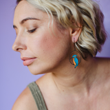 Midi Azure Kingfisher earrings in Black/Blue/Orange