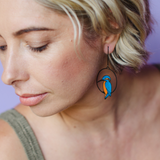 Midi Azure Kingfisher earrings in Black/Blue/Orange