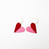 Mini BFF Heart set of earrings in Pink/Red
