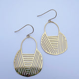 Basket dangle earrings in Gold